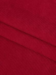 1pc Vintage Thick Corduroy Shirt, Solid Color Cotton Padded Jacket Fabric For Autumn/Winter