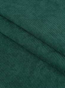 1pc Vintage Thick Corduroy Shirt, Solid Color Cotton Padded Jacket Fabric For Autumn/Winter