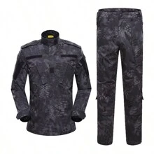 Traje de uniforme táctico militar resistente al desgaste - Negro - Ver 1