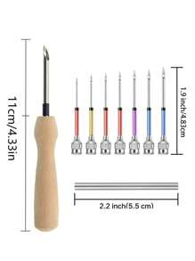 12 Cái/bộ Kim Thép Không Gỉ & Đầu Kim & Bộ Tay Cầm, Kim Tối Giản Để May Vá - Nhiều màu - Xem 3