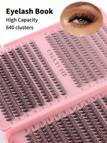 640片D型卷翘单根假睫毛，10-16mm混合长度，高浓密10D/20D混合分段假睫毛册，D型卷翘浓密纤长睫毛，适合日常佩戴，易于使用，睫毛簇，单根假睫毛，假睫毛 - D - 查看 4