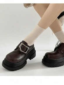 2025 New Spring Vintage Versatile Loafers Shoes For Women, British Style Mary Jane Platform Thick Soled Small Leather Shoes