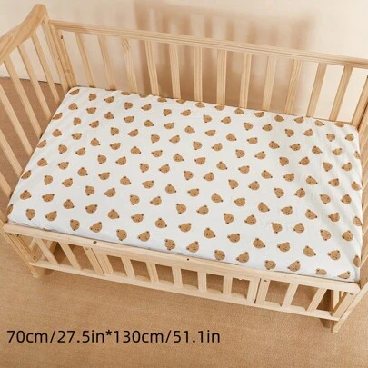 1pc Baby Crib Fitted Sheet, Breathable Soft Muslin Crib Bedding For Boys, Girls, Neutral, Suitable For Standard Baby Crib Or Mini Crib Mattress