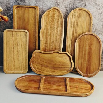 1 件多功能红木托盘 - 适用于小吃、水果、奶酪、蛋糕，易于清洁和抛光工艺，是家居装饰、厨房、餐厅的理想选择