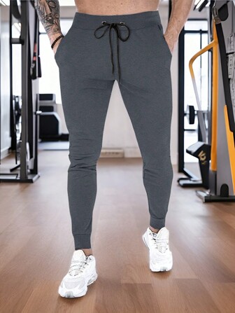 1 Stück Herren Lässig Laufhose, elastische Kordel Fitness Workout Trainingshose