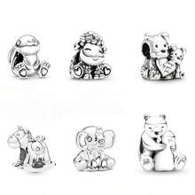 1 pièce Série animale, bracelet de perles Koala & Léopard & Chat & Lapin & Éléphant & Chien & Mouton & Ours & Licorne pour DIY de collier et accessoires de bijoux