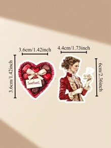 17 pezzi di adesivi decorativi in stile vintage con acquerelli, raffiguranti ragazze di Londra, ragazze di moda eleganti, ragazze di cucina europea vintage, per decorare album fotografici, cover per telefono, iPad, articoli per la scuola e forniture scolastiche