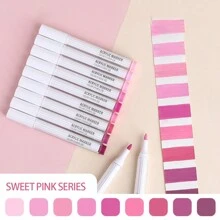 9/144pcs Morandi Acrylic Paint Pens Soft Brush Tip, Calligraphy Markers For Lettering, Card Making, Rocks Painting, Wood, Fabric, Canvas, Ceramic, Glass, DIY Art Crafting, School Supplies