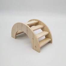 1pc Wooden Hamster House With Swing And Seesaw, Small Wooden Shelter For Hamsters, Quails, Chickens - Multicolor - View 9