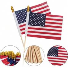 10pcs American Flag Wands, Mini Handheld US Flag Wands With Safety Spearhead, Suitable For Yard, Holiday, Outdoor Decor Birthday - Multicolor - View 3