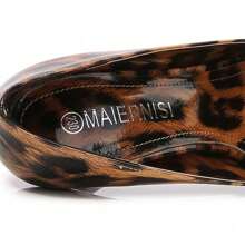 Panterkowe szpiczaste wysokie obcasy szpilki duże rozmiary pojedyncze buty w stylu temperamentu seksowne buty damskie - Czerwony - Zobacz 4