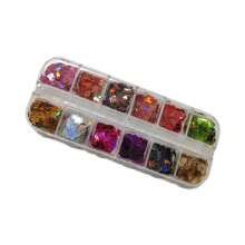 12pcs 3D Holographic Maple Leaf & Flower Nail Art Stickers, Self-Adhesive, Suitable For DIY Home Manicure And Professional Nail Salon Use Nails - Multicolor - View 11