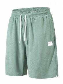Pantaloncini corti Bermuda casual in velluto a coste da uomo, di lunghezza al ginocchio, versatili