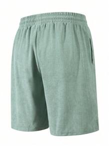 Pantaloncini corti Bermuda casual in velluto a coste da uomo, di lunghezza al ginocchio, versatili