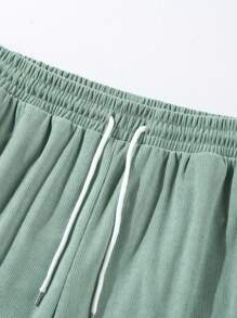 Pantaloncini corti Bermuda casual in velluto a coste da uomo, di lunghezza al ginocchio, versatili