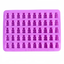 硅胶小熊软糖模具，不粘巧克力小熊软糖模具，用于制作小熊巧克力果冻饼干，配有 7 种颜色的泰迪熊形状迷你硅胶模具