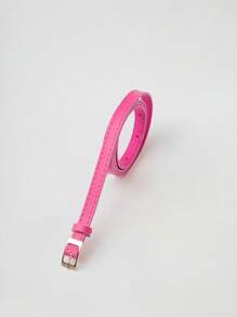 KIT 2 CAROLA Women's Belt Gold Metal Synthetic Leather Minimalist Fashion Blogger Unisex Daily Use Simple Casual 2024 Popularity Beautiful Season Black White Brown Caramel Pink Current Size Stitched Occasional Versatile Decorative Vintage - 粉紅前趾 - 查看 3