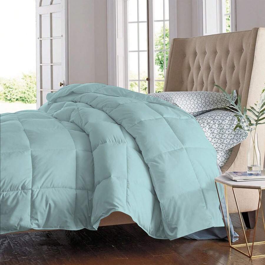 All Seasons Super Soft And Plush Down Alternative Comforter - Available In 8 Colors & 2 Sizes - Màu xanh da trời - Xem 1