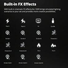 Luz de video LED AMBITFUL 100R de 100W, versión bicolor 2700K-6500K, CRI 96+, TLCI 95+, luz LED portátil de bolsillo con control de aplicación - Rojo - Ver 9