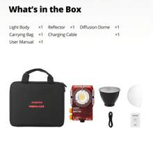 Luz de video LED AMBITFUL 100R de 100W, versión bicolor 2700K-6500K, CRI 96+, TLCI 95+, luz LED portátil de bolsillo con control de aplicación - Rojo - Ver 10