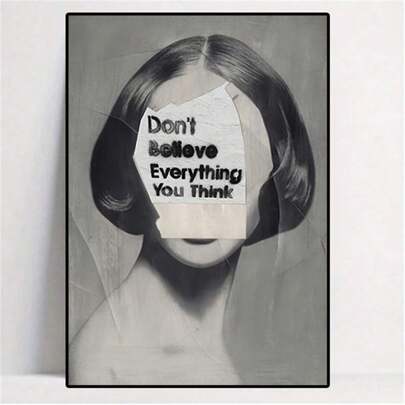 1pc Inspirational Quote Canvas Art Print - Vibrant Retro Illustration Poster With Uplifting Message For Home & Office Decor, Perfect For Bedroom, Living Room, Kitchen, And More - Unframed/Framed