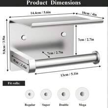 Portarrollos de papel higiénico de acero inoxidable 304, con excelente rendimiento anticorrosión y antioxidante, múltiples colores a elegir, montaje en pared adhesivo o con tornillos, una opción ideal para la organización del baño, decoración del baño en el hogar, organizador de baño, decoración de otoño, de vuelta a la escuela