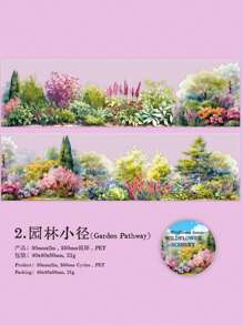 1 Rolle gartenbauliches bedrucktes dekoratives Klebeband für DIY-Scrapbooking, Magazine, Fotoalben, Planer, Geschenkboxen, Aufkleber zur Schulanfang