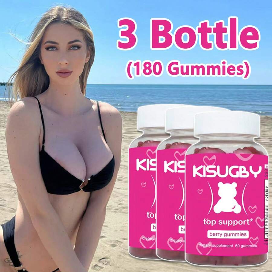 [1/2/3 botellas], KISUGBY: gomitas sensuales para mujeres, gomitas para mejorar el estado físico para mujeres, apoyo para el entrenamiento, vitaminas naturales, moldea tu cuerpo, da volumen a tu cuerpo (180 gomitas) - 3 botellas - Ver 1
