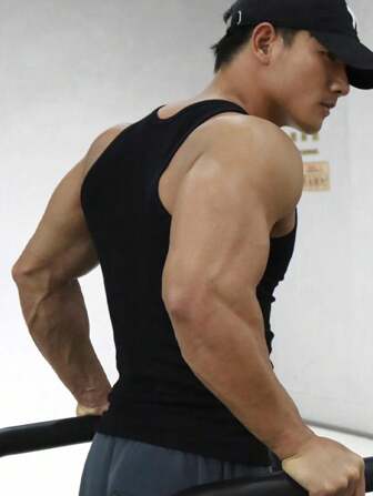 Camicia smanicata vintage americana pesante con costine, top aderente elastico da fitness per uomo, nuovo intimo sportivo estivo slim