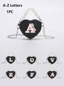Miniborsetta elegante e carina, stampe di 26 lettere in stile ballerina, borsa a tracolla in PU con manico e porta-monete a forma di rossetto. Può essere utilizzato come porta-monete per rossetto, da portare a spalla o a tracolla. Adatto per uscite, viaggi e shopping. Perfetto come regalo per Natale, Ringraziamento, San Valentino o per il venerdì. Il regalo ideale. Romantico.
