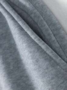 1 Peça Calça de Moletom Casual e Larga com Bolso Lateral, Reta, para Meninos Pré-Adolescentes, Calça Térmica Forrada Grossa e Quente para Exercícios e Esportes ao Ar Livre, Outono/Inverno - Cinza - Visão 11