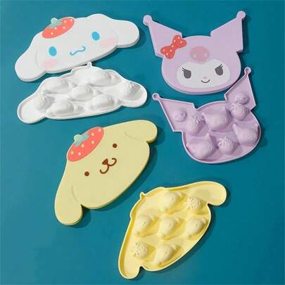 Miniso Sanrio Pompompurin Anime Silicone Ice Block Tray Mold Cute Cartoon Summer Home Ice Cube Ice Making Tool Silicone Mold