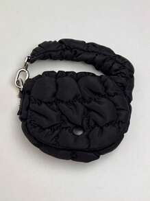 1pc Mini Pleated Cloud Pouch, Versatile Coin Purse Earbud Case, Fashionable Tiny Accessory Bag