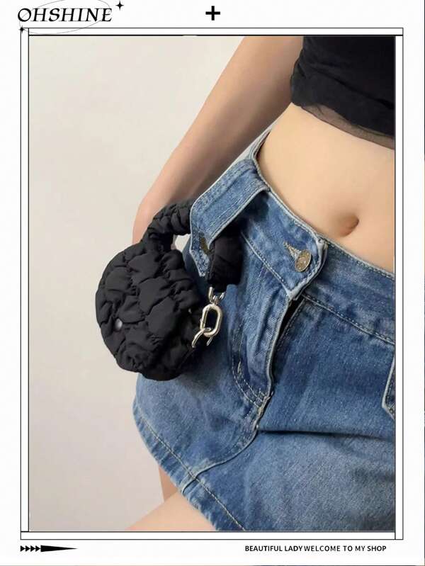 قطعة واحدة من محفظة جيب مطوية على شكل سحابة صغيرة، محفظة عملة قابلة للاستخدام المتعدد، علبة سماعات أذن، حقيبة إكسسوار صغيرة عصرية