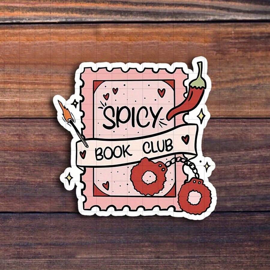 3 英寸“Spicy Book Club 贴纸 - 有趣又好玩的书籍爱好者贴纸，适用于笔记本电脑、笔记本、水瓶、读书俱乐部、阅读角落和舒适空间 | 非常适合浪漫读者、书籍爱好者、幽默爱好者和读书俱乐部成员 | 送给朋友、家人和浪漫爱好者的理想礼物 | 古怪的书贴纸，适用于书籍装饰、阅读幽默和舒适氛围” - 3吋/7.62厘米 - 查看 1
