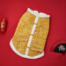 1件宠物衣服，中国风加厚冬季服装，适合大型犬，节日新年装扮 - 彩色 - 查看 19