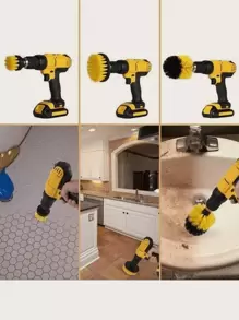 3pcs Drill Brush Set, Power Scrubber Wash Cleaning Brushes Tool Kit, Drill Brush For Grout Floor Tub Shower Tile Bathroom Kitchen Surface,Electric Drill Brush Set Power Scrubber Wash Cleaning Brushes Tool Kit For Clean Car Wheel Tire Glass Windows
