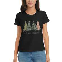 Women's Graphic Tees Merry Shirt Unisex T-Shirt Short Sleeve Casual Tee Top