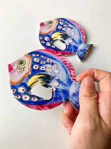 1pc Cute Goldfish Embossed 3D Fridge Magnet & Bottle Opener, Large Size, Home Decor, Daily Use And Holiday Gift Birthday Gifts Graduation