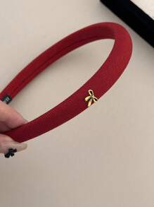 5/1pc Retro Bow Headband, Elegant Solid Color Sponge Bow Hair Band Suitable For Everyday Commute, Makeup, Washing Hair, Casual Outing