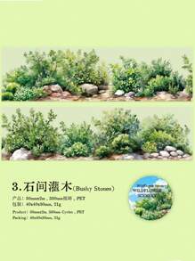 1 Rolle gartenbauliches bedrucktes dekoratives Klebeband für DIY-Scrapbooking, Magazine, Fotoalben, Planer, Geschenkboxen, Aufkleber zur Schulanfang
