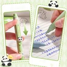 Set de 4 bolígrafos borrables retráctiles, con diseño de dibujos animados lindos, clip largo, agarre suave ergonómico, borrador incorporado, escritura suave, tinta mejorada para colores vívidos