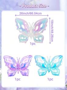 6 piezas de Globos de mariposa iridiscentes de 26", disponibles en múltiples colores - Transparente colorido, Morado soñador, Azul hielo, ideal para regalo, boda, cumpleaños, decoraciones de fiesta, fiesta temática de mariposas, decoración de fiesta de verano al aire libre, se puede combinar con arco de globos, globo de mariposa rosa, globo de mariposa iridiscente transparente de vuelta a la escuela Día de San Valentín