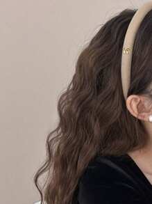 5/1pc Retro Bow Headband, Elegant Solid Color Sponge Bow Hair Band Suitable For Everyday Commute, Makeup, Washing Hair, Casual Outing