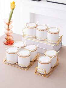 1 set de tarros para especias, sal y glutamato monosódico, ideal para bodas, cumpleaños, graduaciones, fiestas y días festivos