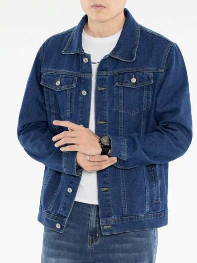 Thick Denim Jacket, Casual Outerwear For Spring And Autumn