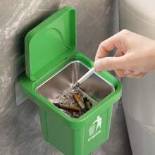 Neuer kreativer abnehmbarer wandmontierter Aschenbecher-Abfalleimer, stilvoller Aschenbecher mit Deckel für Badezimmer, Wohnzimmer, ohne Bohren - Verschiedenfarbig - Übersicht 6