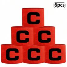 6 piezas Banda de capitán de equos deportivos, brazalete elástico ajustable unisex para capitán de fútbol/fútbol, para entrenamiento de equipo y jugador de fútbol al aire libre