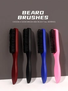 New Arrival Plastic Brown Nylon Salon Haircutting, Carving & Cleaning Brush For Men's Beard, Nail Cleaning Tool