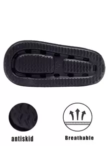 Custom Logo & Text Design, Family Of Four Outdoor Slippers, Soft Sole, Non-Fading, EVA Slip-On Home Slippers